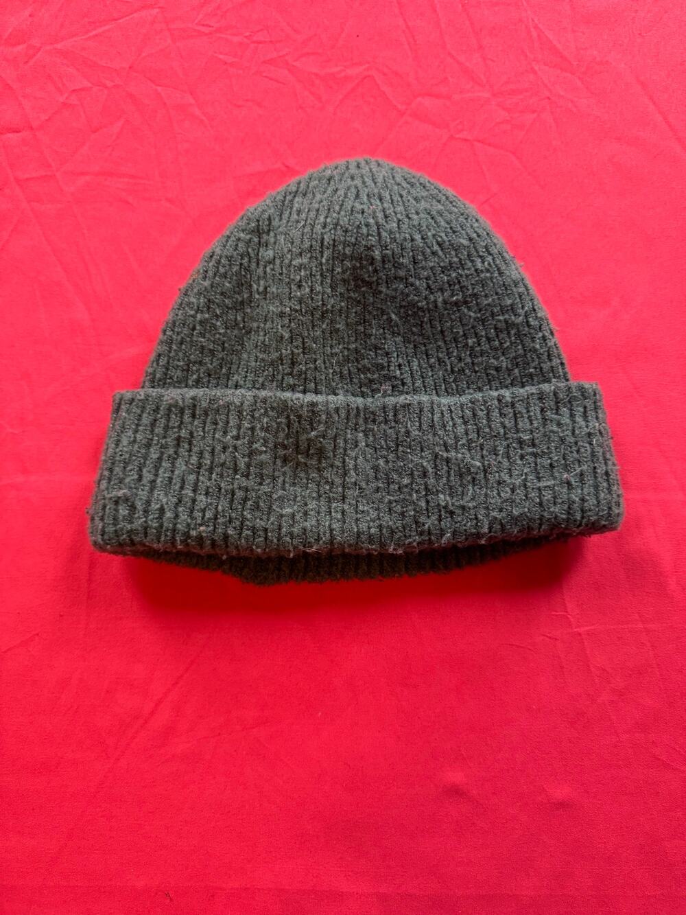 Primark Cares Dark Green Ribbed Knit Cuffed Beanie Hat One Size